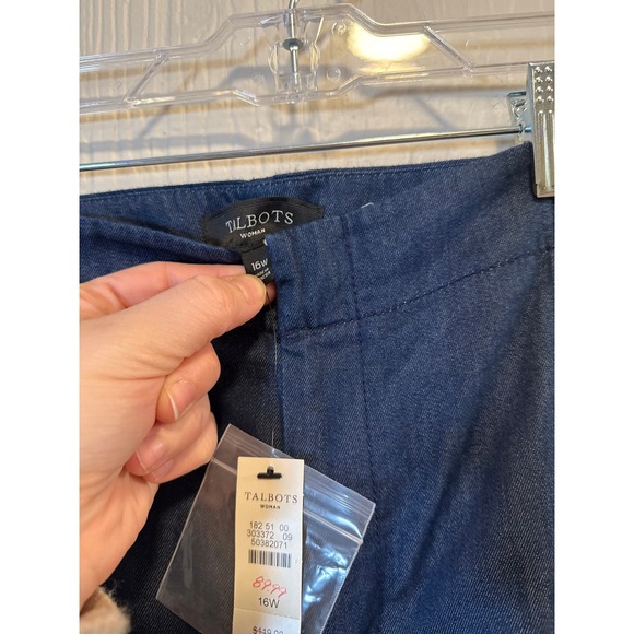 Talbots • NWT Sailor Button Straight Leg Pants Dark Wash Denim Size 16W - Picture 8 of 12